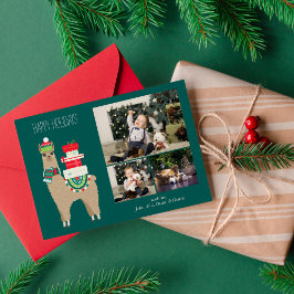 Tarjeta Festiva Collage de fotos Llama 3 navidades