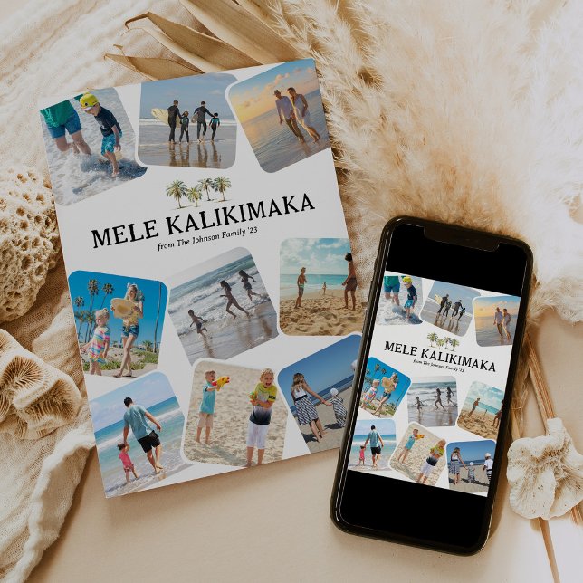 Tarjeta Festiva Collage de fotos Mele Kalikimaka (Subido por el creador)