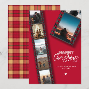 Tarjeta Festiva Collage de fotos Merry Christmas Camera Roll 6