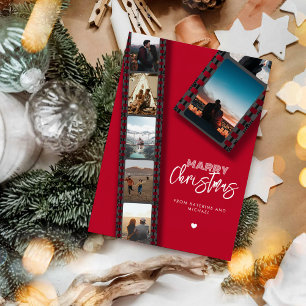 Tarjeta Festiva Collage de fotos Merry Christmas Camera Roll 6