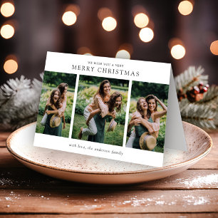 Tarjeta Festiva Collage de fotos minimalista Navidades modernos