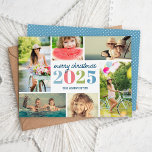 Tarjeta Festiva Collage de fotos Mod Merry Christmas 6<br><div class="desc">Carta de fotos de vacaciones para Navidades modernos y acogedores con espacio para 6 fotos familiares y divertida tipografía de moda. Personalice el diseño con sus fotos y texto personalizados. Haga clic en el botón "Personalizar" para obtener más personalizares sobre el texto y el diseño. Patrón de puntos de la...</div>