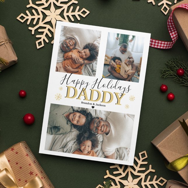 Tarjeta Festiva Collage de fotos moderno de 3 | NAVIDADES (Subido por el creador)