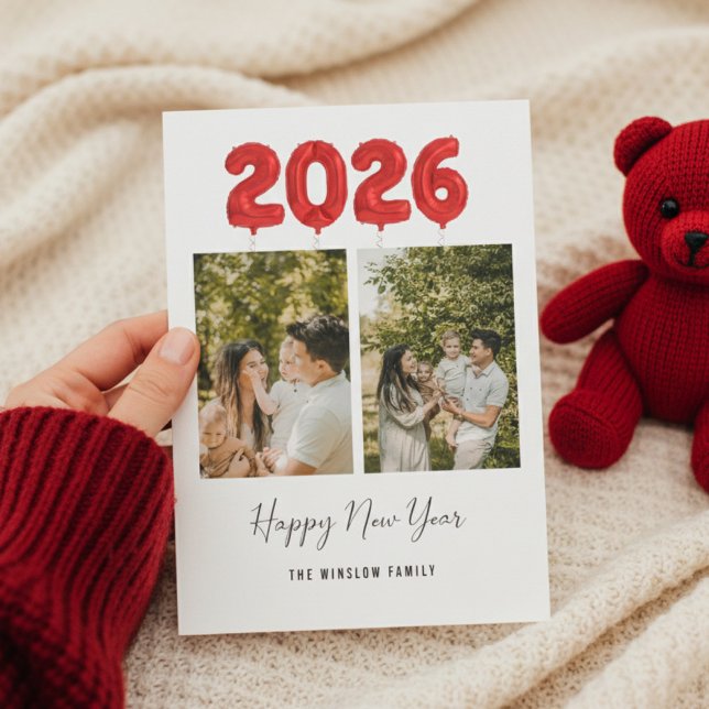Tarjeta Festiva Collage de fotos moderno de Feliz Año Nuevo, 2026  (Subido por el creador)