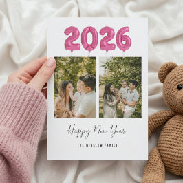 Tarjeta Festiva Collage de Fotos Moderno de Feliz Año Nuevo 2026 |