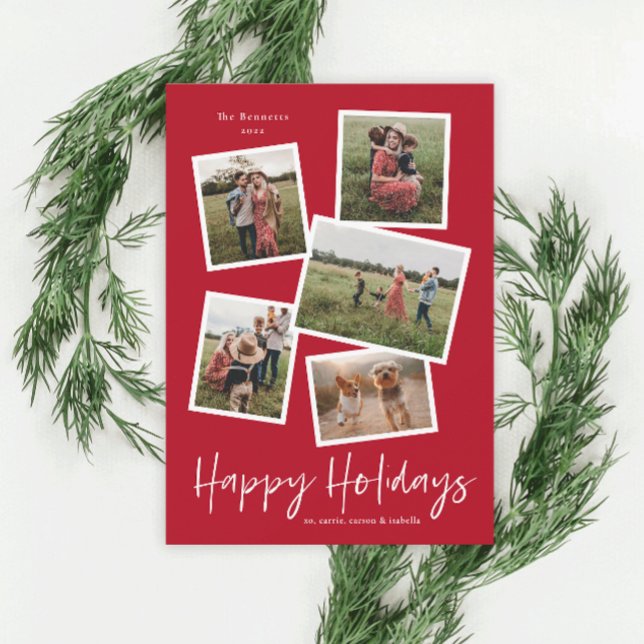 Tarjeta Festiva Collage de fotos moderno Felices Fiestas (Subido por el creador)