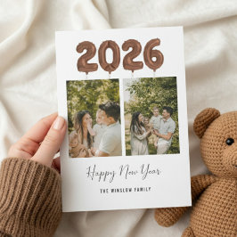 Tarjeta Festiva Collage de Fotos Moderno Feliz Año Nuevo , 2026 Ma