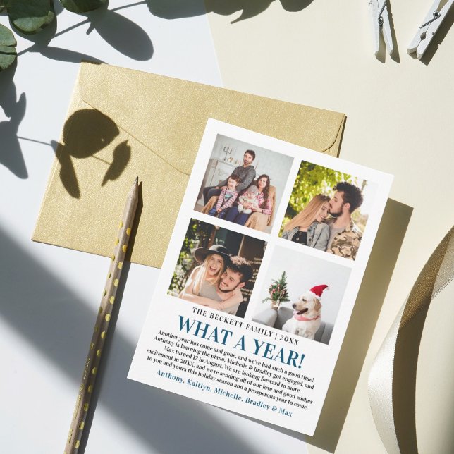 Tarjeta Festiva Collage de fotos Moderno Qué Año En Reseña 4 (Subido por el creador)