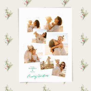 Tarjeta Festiva Collage de fotos múltiple minimal simple de Navida