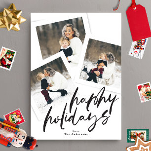 Tarjeta Festiva collage de fotos múltiples con pincel de escritura