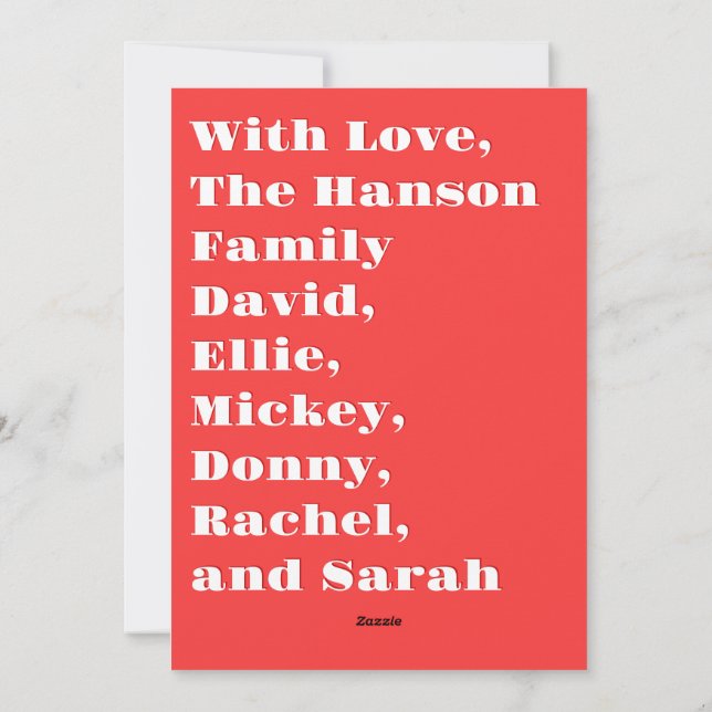 Tarjeta Festiva Collage de fotos navideño moderno (Reverso)