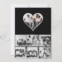 Tarjeta Festiva Collage de fotos negro y blanco 7