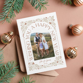 Tarjeta Festiva Collage de fotos Neutral 3 del Arco de Año Nuevo