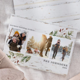 Tarjeta Festiva Collage de fotos Neutral de la vegetación de las g