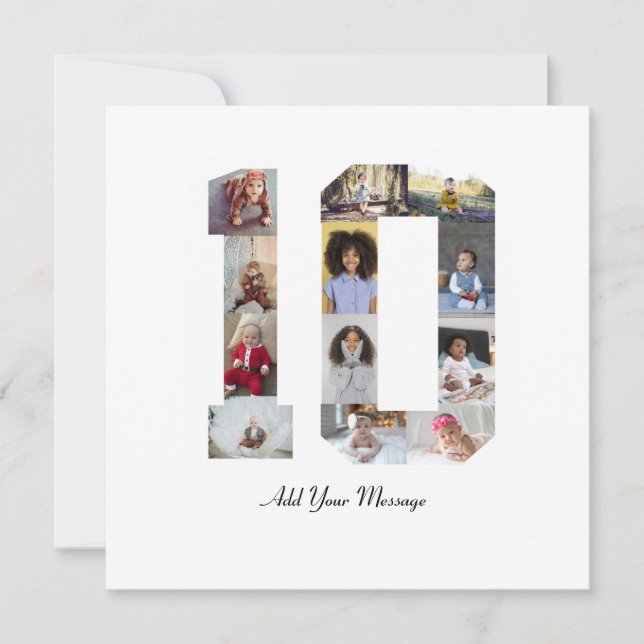 Tarjeta Festiva Collage de fotos número 10 (Anverso)