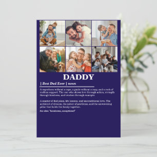 Tarjeta Festiva Collage de fotos personalizado Definición de Papá 