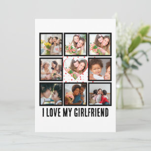 Tarjeta Festiva Collage de fotos personalizado lindo amo a mi novi