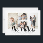 Tarjeta Festiva Collage de fotos Personalizado Nombre Familiar 4<br><div class="desc">Difunde el amor con esta tarjeta fotográfica personalizada de vacaciones que incluye un collage de fotos y el nombre de tu familia. Añade una foto y un texto a la parte posterior para obtener un toque especial.</div>