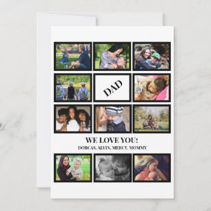 Tarjeta Festiva Collage de fotos personalizado para el Día del Pad