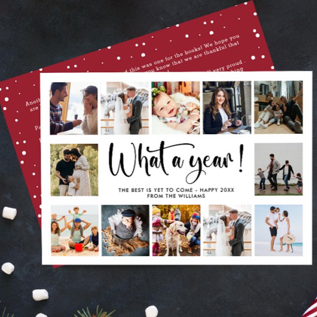 Tarjeta Festiva Collage de fotos ¿Qué año! (Subido por el creador)