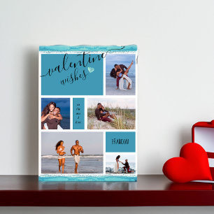 Tarjeta Festiva Collage de fotos San Valentín desea al que amo