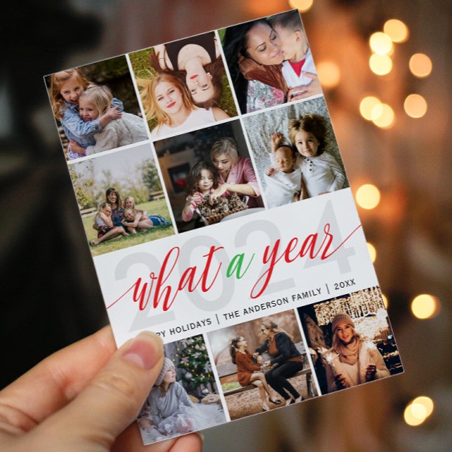 Tarjeta Festiva Collage de fotos sencillo de qué año (Subido por el creador)