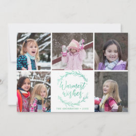Tarjeta Festiva Collage de fotos Wreath Warmest