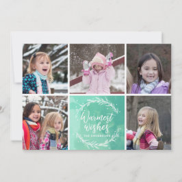 Tarjeta Festiva Collage de fotos Wreath Warmest