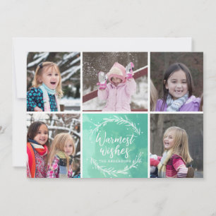 Tarjeta Festiva Collage de fotos Wreath Warmest