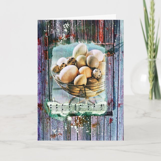 Tarjeta Festiva Collage de huevos, Pascua (Anverso)