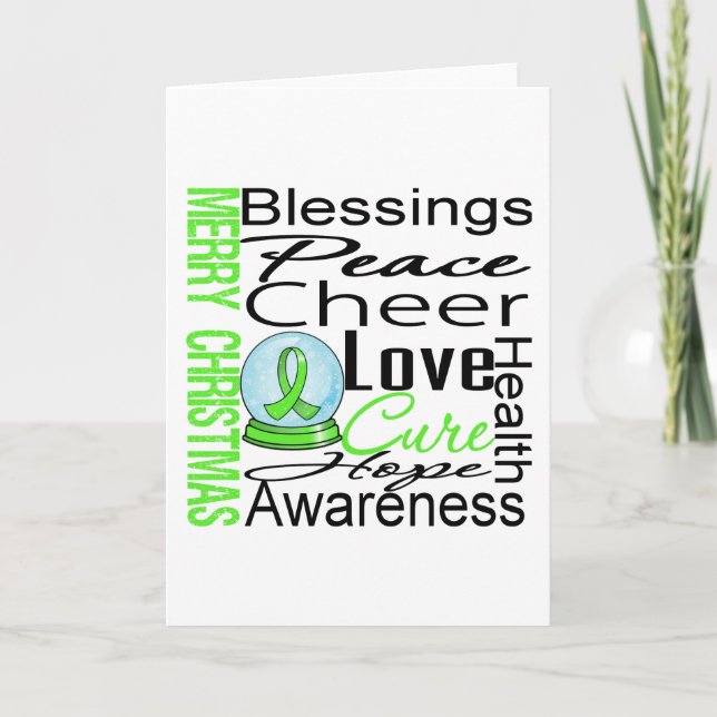 Tarjeta Festiva Collage de linfoma no-Hodgkin navidades (Anverso)