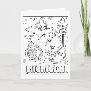 Tarjeta Festiva collage de michigan color me