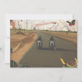 Tarjeta Festiva Collage de motocicletas en la carretera con pintur