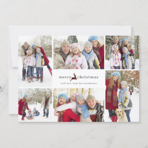 Tarjeta Festiva Collage de Navidades de renos de vacaciones