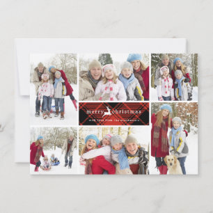 Tarjeta Festiva Collage de Navidades de renos sembrados