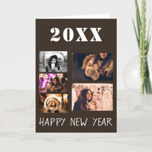 Tarjeta Festiva Collage de New Year Photo 2023 5 Fotos