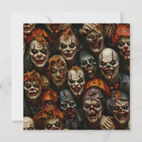 Collage de payasos zombies espeluznantes