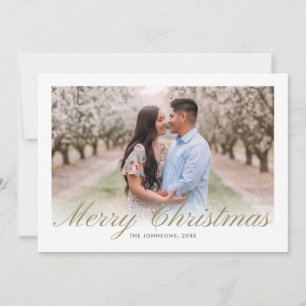 Tarjeta Festiva Collage de pinturas para Navidades de oro Script C