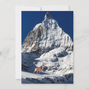 Tarjeta Festiva Collage de renos en las montañas