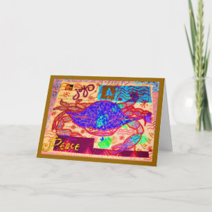 Tarjeta Festiva Collage de vacaciones de cangrejo