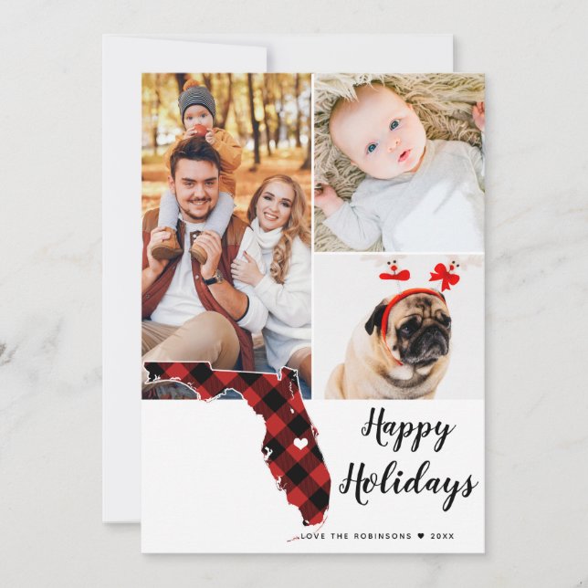 Tarjeta Festiva Collage de vacaciones en el estado de Tartán - Flo (Anverso)