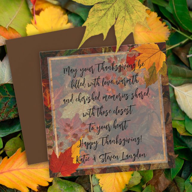 Tarjeta Festiva Collage de Vibrant Fall otoño deja el día de Acció (Subido por el creador)