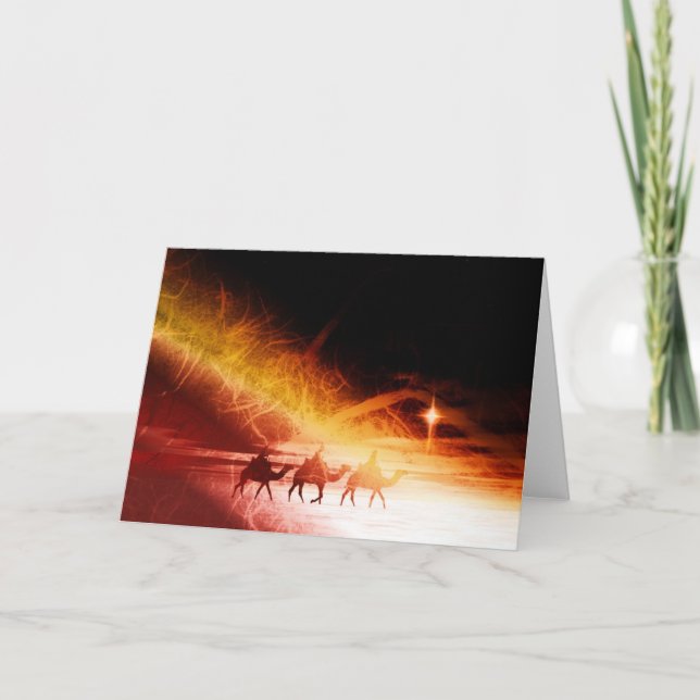 Tarjeta Festiva Collage del navidad, colores calientes (Anverso)