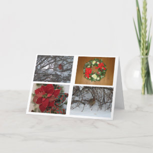 Tarjeta Festiva Collage del navidad, dentro y hacia fuera