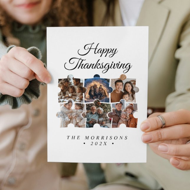 Tarjeta Festiva Collage del rompecabezas 6 Foto Feliz Día de Acció (Subido por el creador)