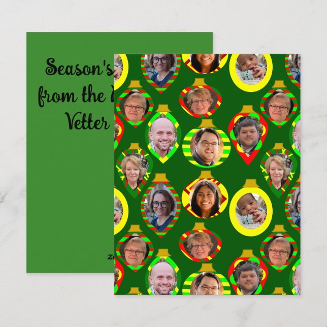 Tarjeta Festiva Collage Familiar  (Anverso / Reverso)