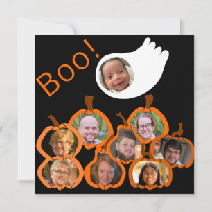 Tarjeta Festiva Collage familiar de Halloween