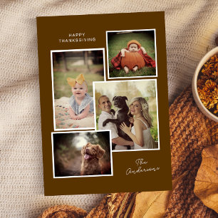 Tarjeta Festiva Collage familiar personalizado foto moderna del dí