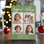 Tarjeta Festiva Collage fotográfico de Instagram - Festividades má<br><div class="desc">Utiliza 4 fotos cuadradas para hacer un saludo de vacaciones único y moderno. Un diseño mínimo con rayas en la parte posterior y 4 fotos en la parte delantera. Si necesita mover algo,  haga clic en el botón personalizar para realizar cambios.</div>