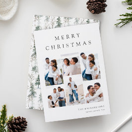 Tarjeta Festiva Collage fotográfico de Winter Woodland 6